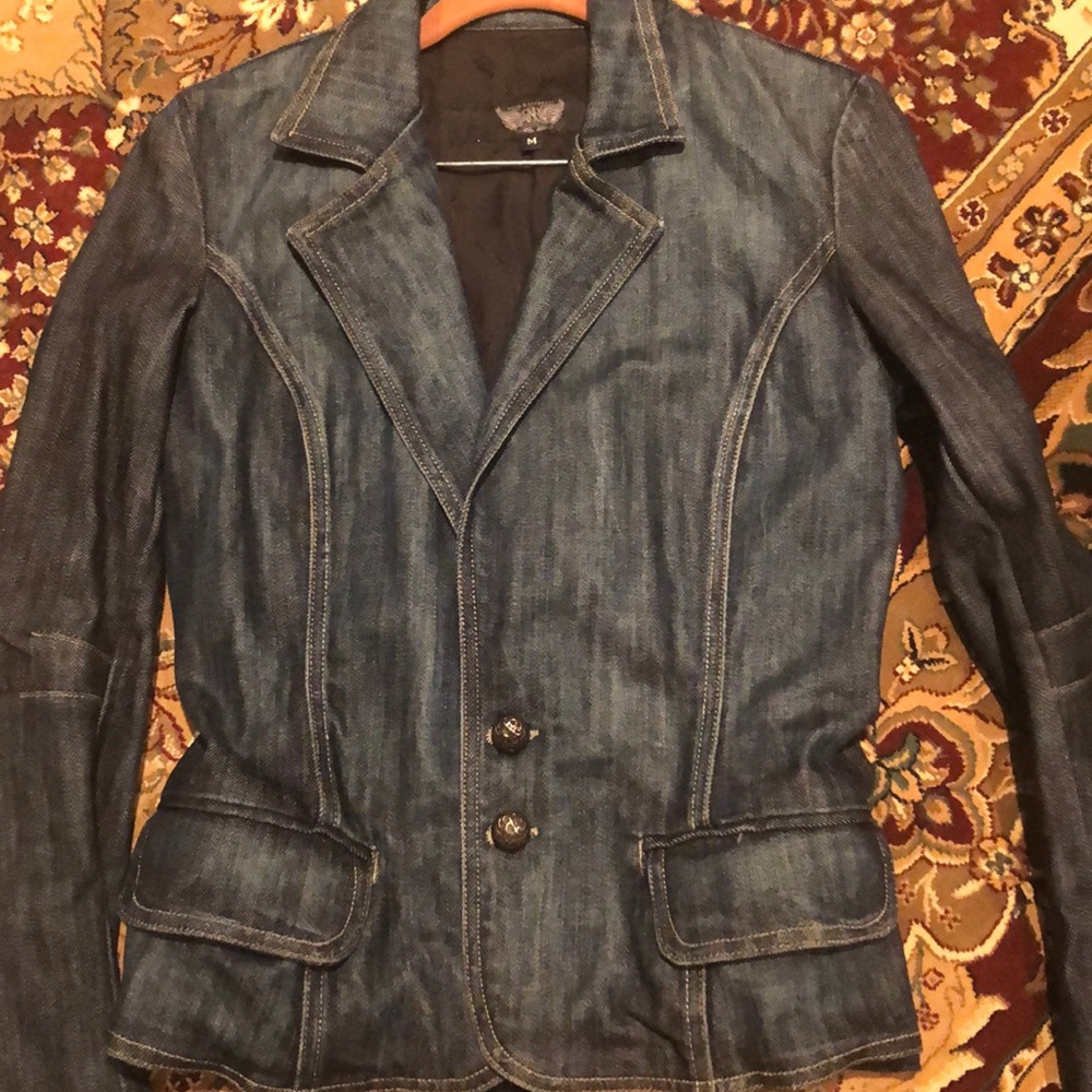 Rock & Republic Collared Skull Denim Jacket - Picture 10 of 10